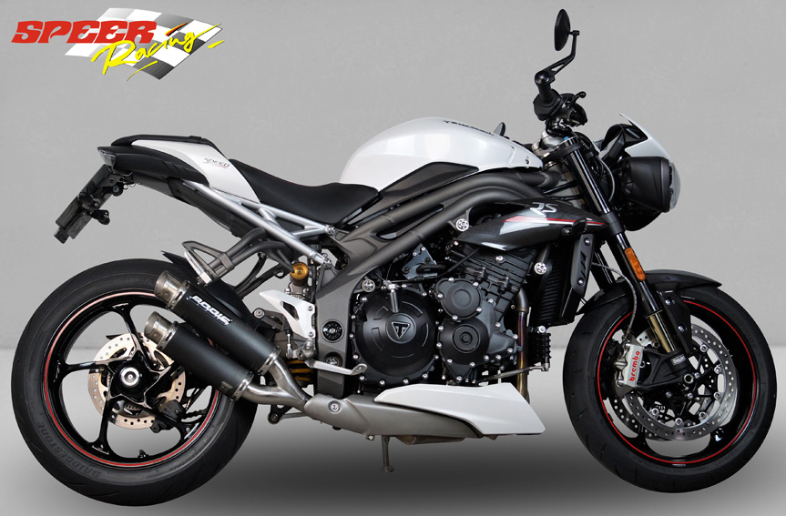 Bodis uitlaat Triumph Speed Triple 1050 vanaf 2018 GPX2 RVS Zwart