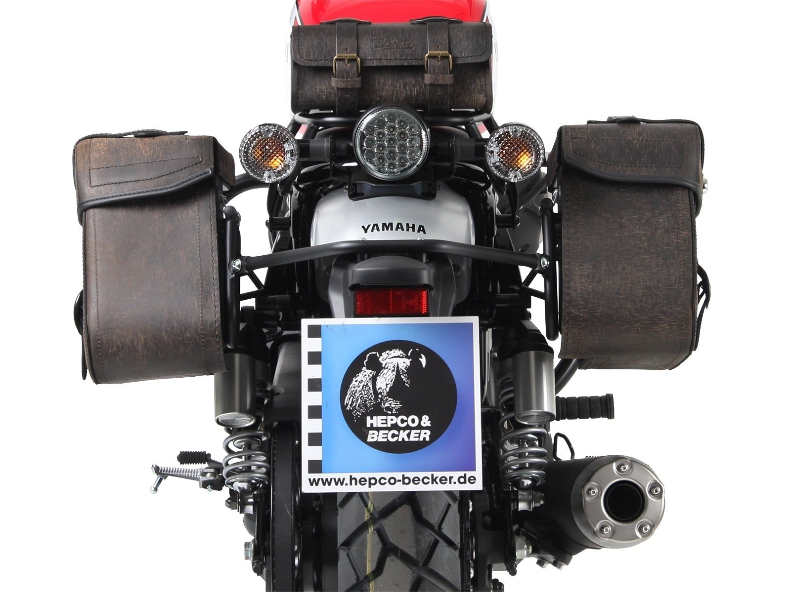 Hepco en Becker bagage drager zijtassen Yamaha SCR950 rugged cutout