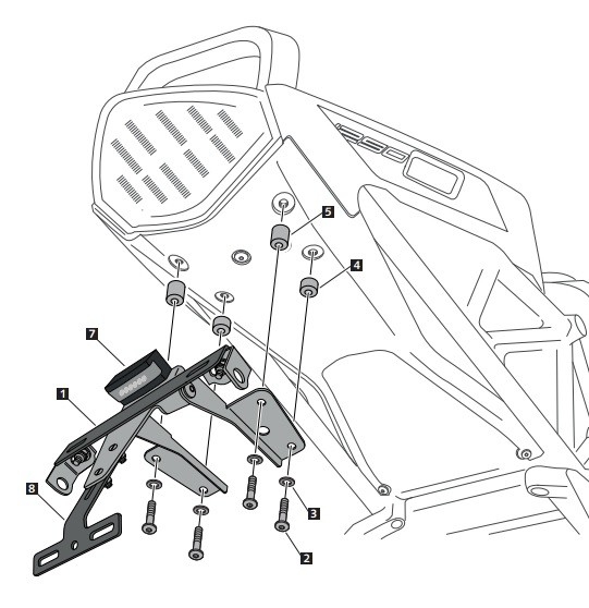 Puig kentekenplaathouder KTM 125 / 390 RC 2014-2021 