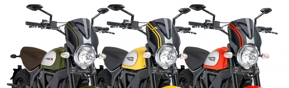 Puig windscherm Ducati Scrambler / Cafe Racer vanaf 2015  Puig windscherm Ducati Scrambler / Cafe Racer vanaf 2015