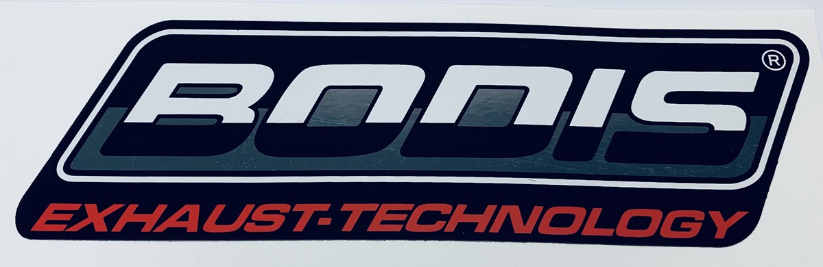 Bodis uitlaat sticker 150x46 Bodis uitlaat sticker 150x46