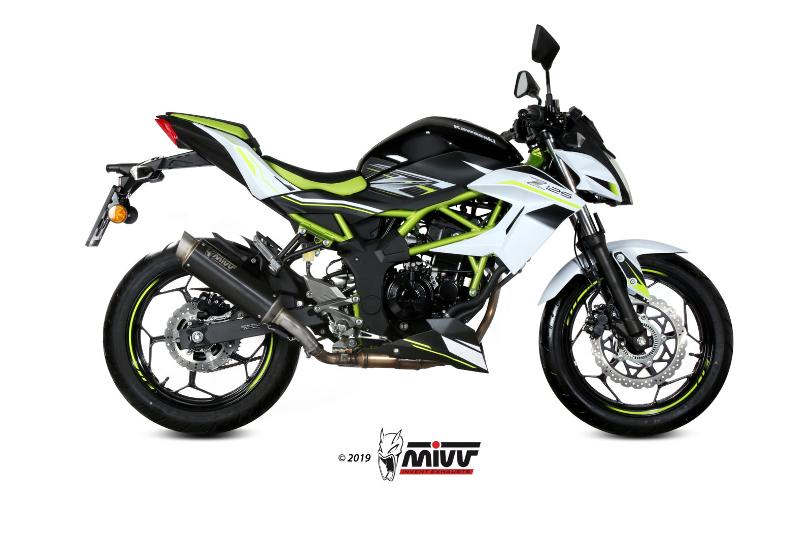 MIVV GP Pro Slip On uitlaat Kawasaki Z125 / Ninja 125 (2019-2024) BI-1089372001 1