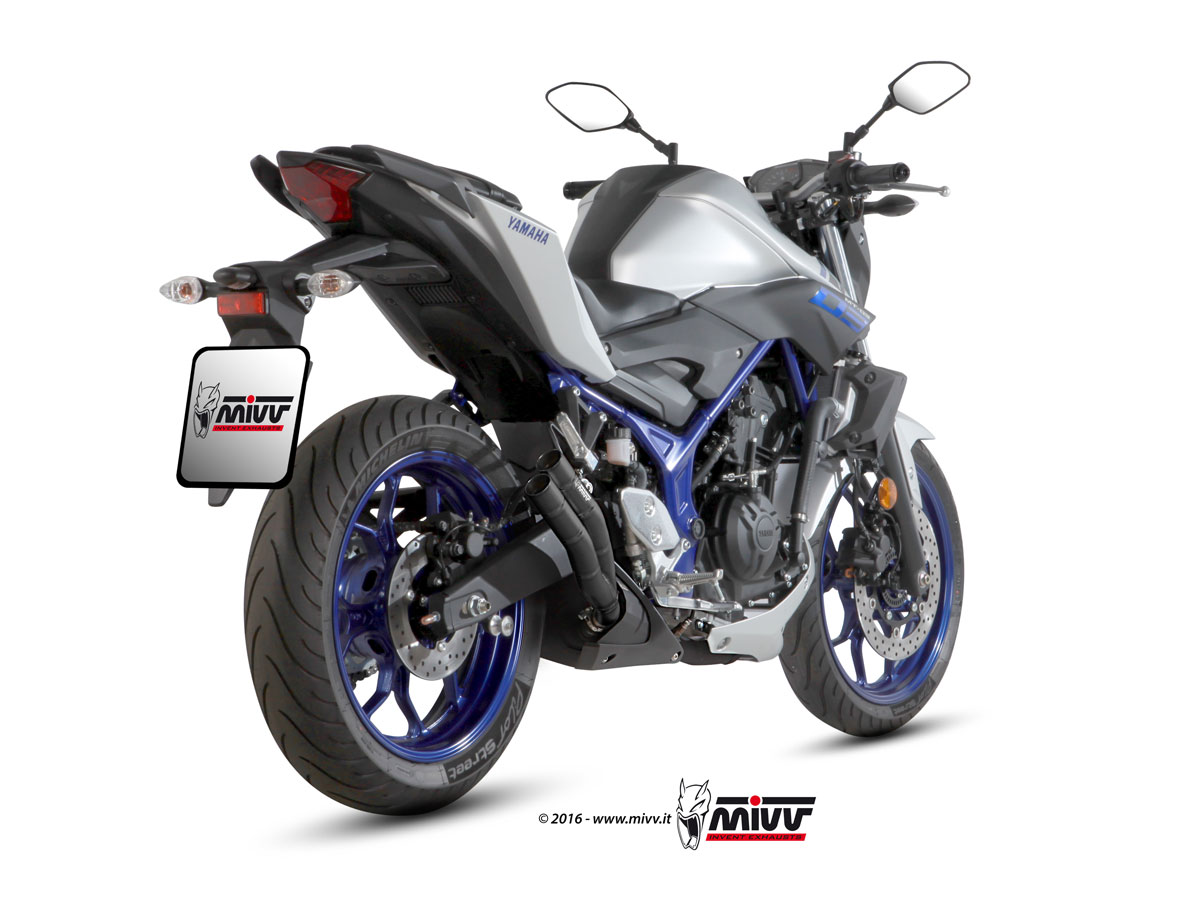 MIVV Double Gun Slip On uitlaat Yamaha MT03 (2016-) BI-1125728001 2