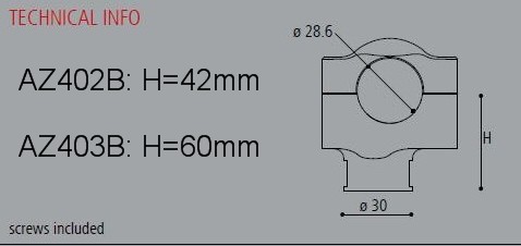 Rizoma stuur risers H=60 mm