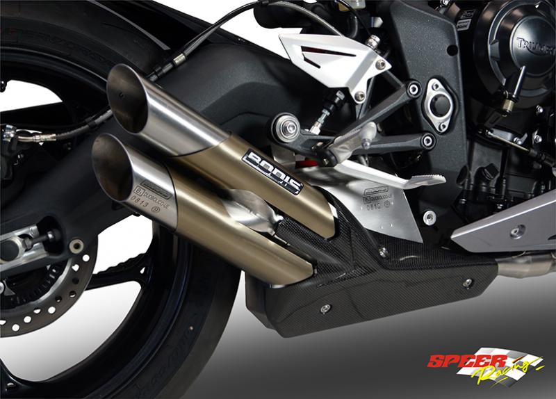 Bodis uitlaat Triumph Daytona 675 2013-2016 Duobolico UE Titanium RVS