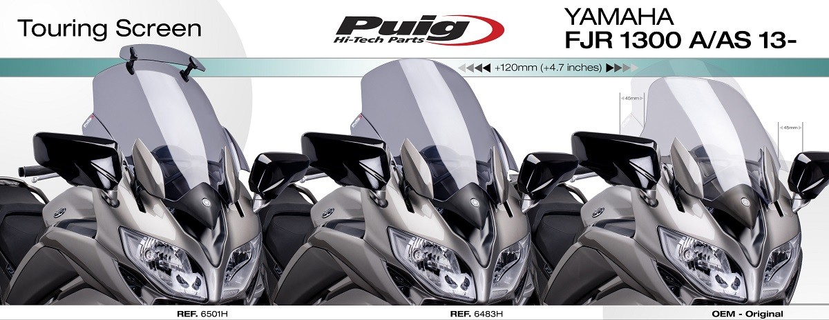 Puig windscherm Yamaha FJR1300 2013-2020 met opzetruit 