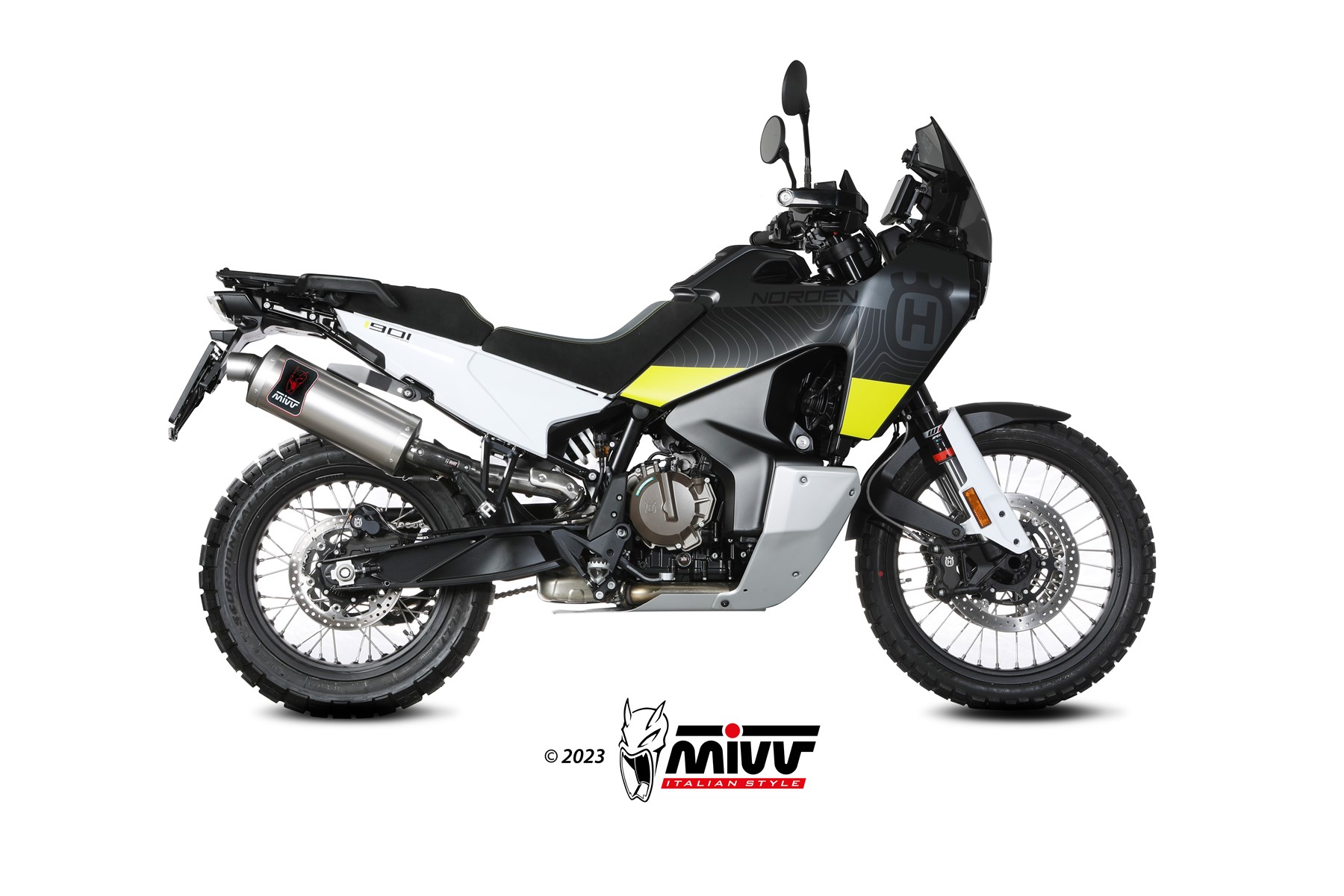 MIVV Dakar Slip On uitlaat Husqvarna Norden 901 (2022-) BI-1122406001 1