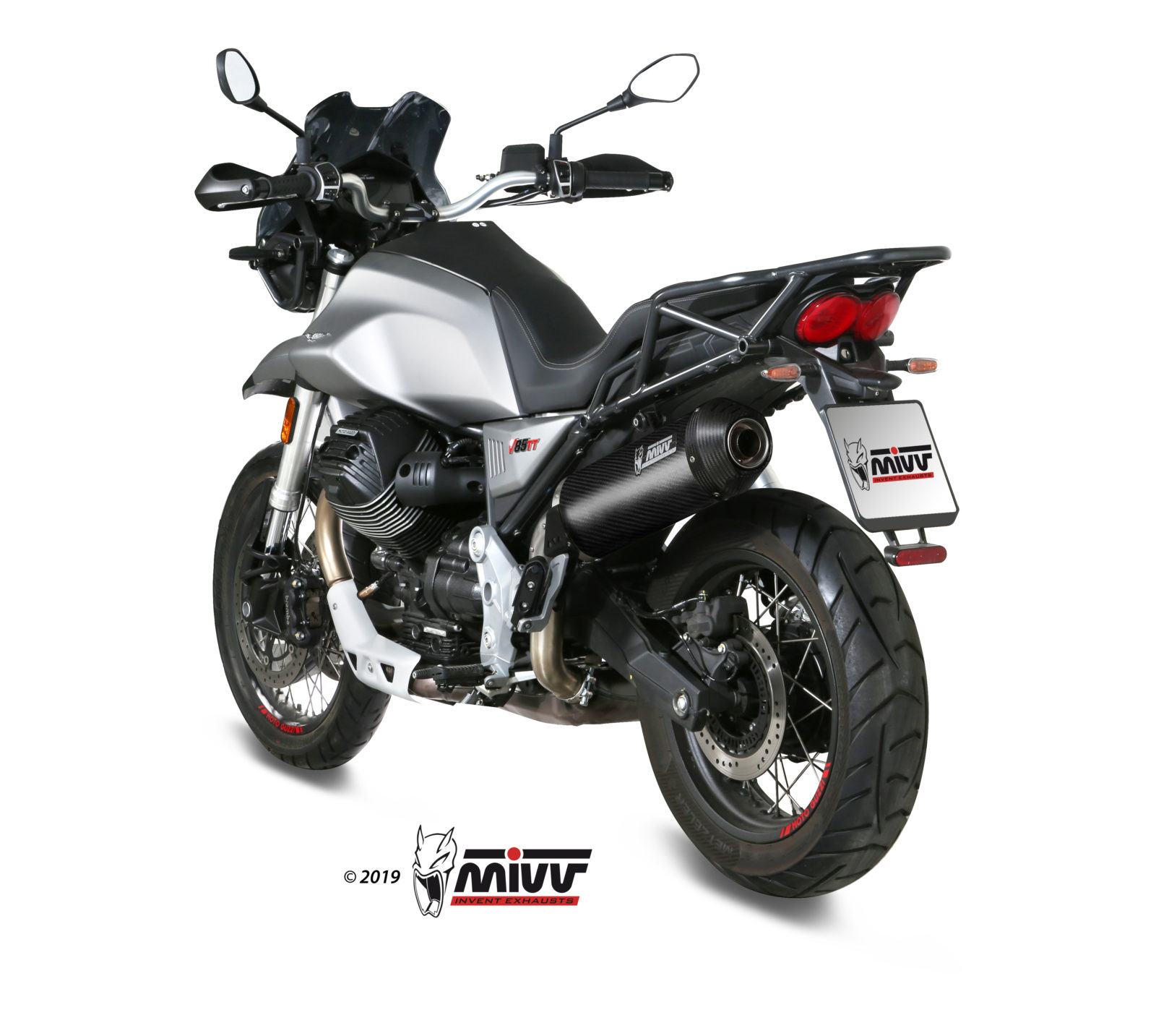 MIVV Oval Slip On uitlaat Moto Guzzi V85 TT (2019-2024) BI-1096369001 2