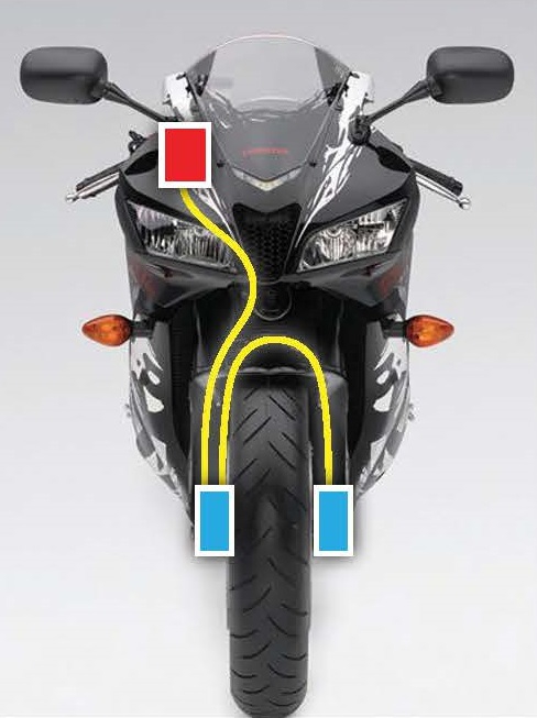 HEL remleidingen Triumph Sprint ST 1998-2006 O voorzijde