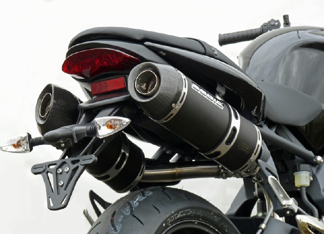 Bodis uitlaatdempers Triumph Street Triple 675 set Oval-Tec 2007-2012 zwart