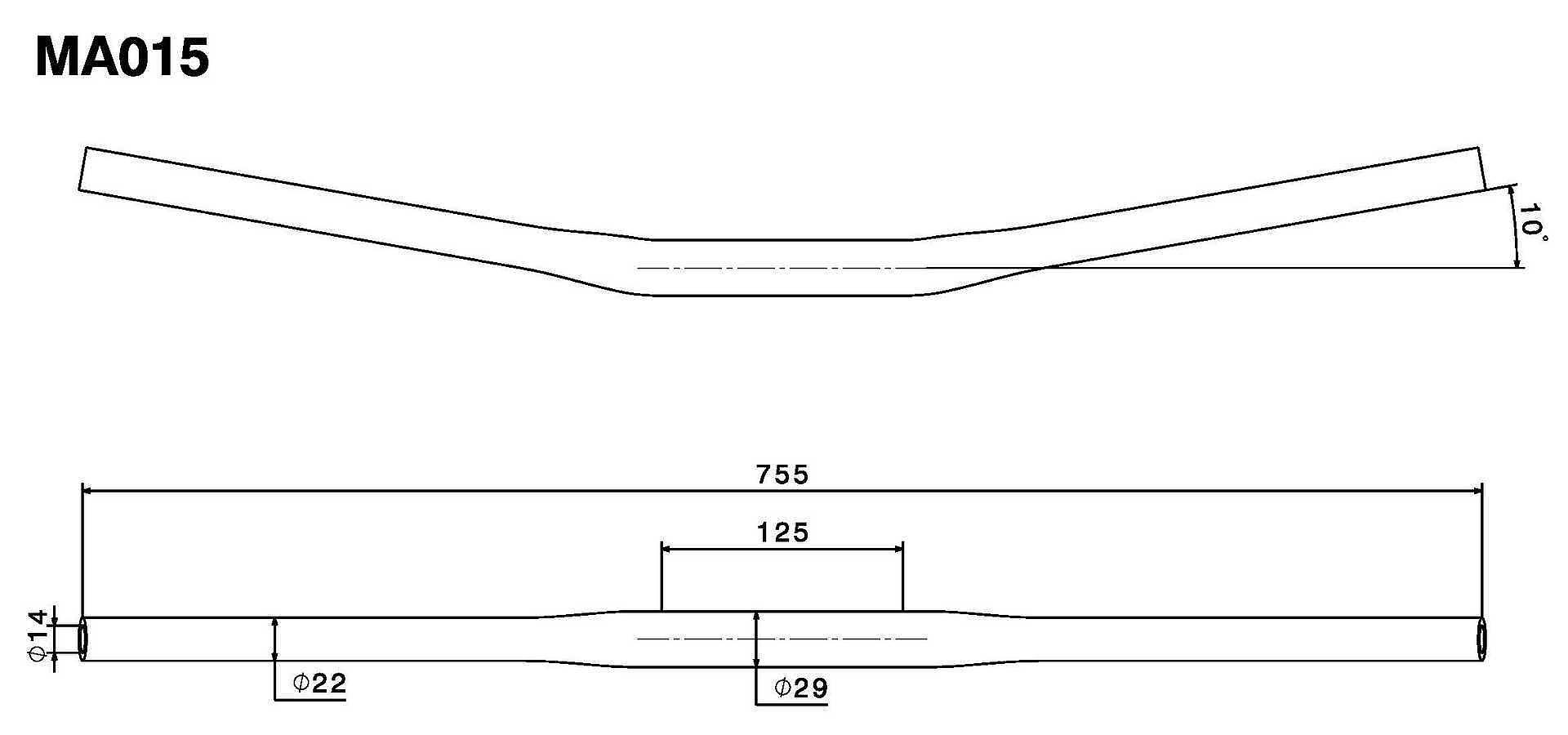 Rizoma stuur Drag Bar MA015