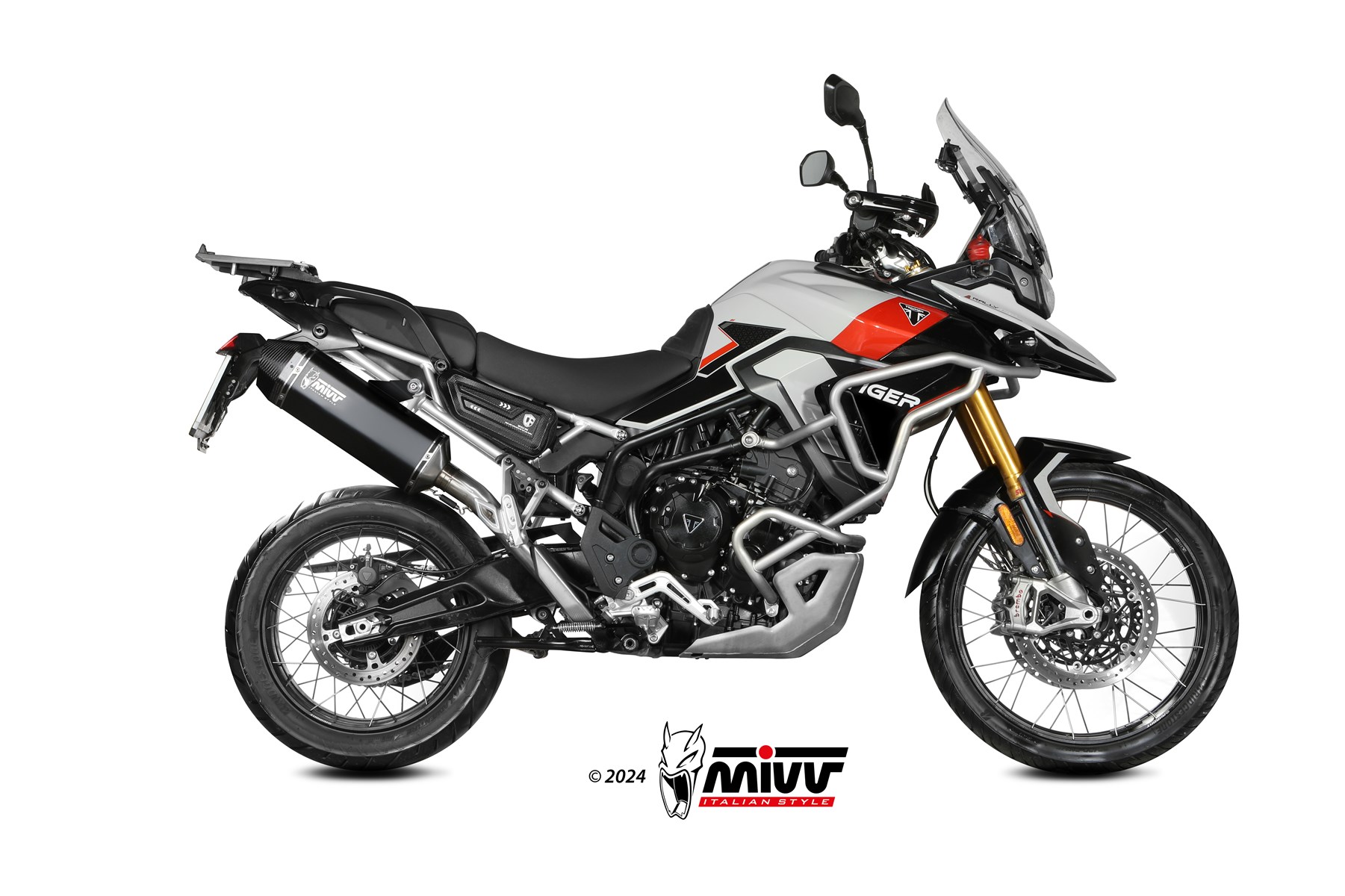 MIVV Speed Edge Slip On uitlaat Triumph Tiger 900 GT / Pro / Rally / Alpine / Desert (2024-) BI-1147854001 1