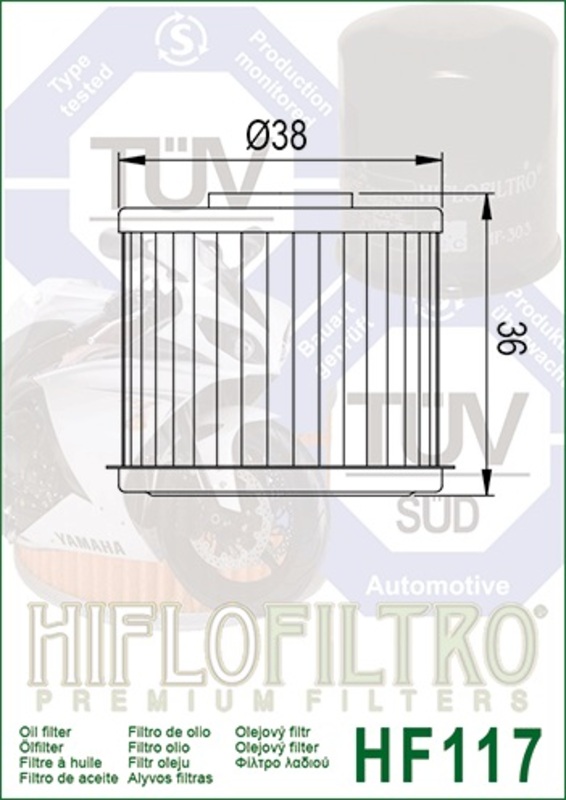 Hiflo HF117 oliefilter BI-1000458 1