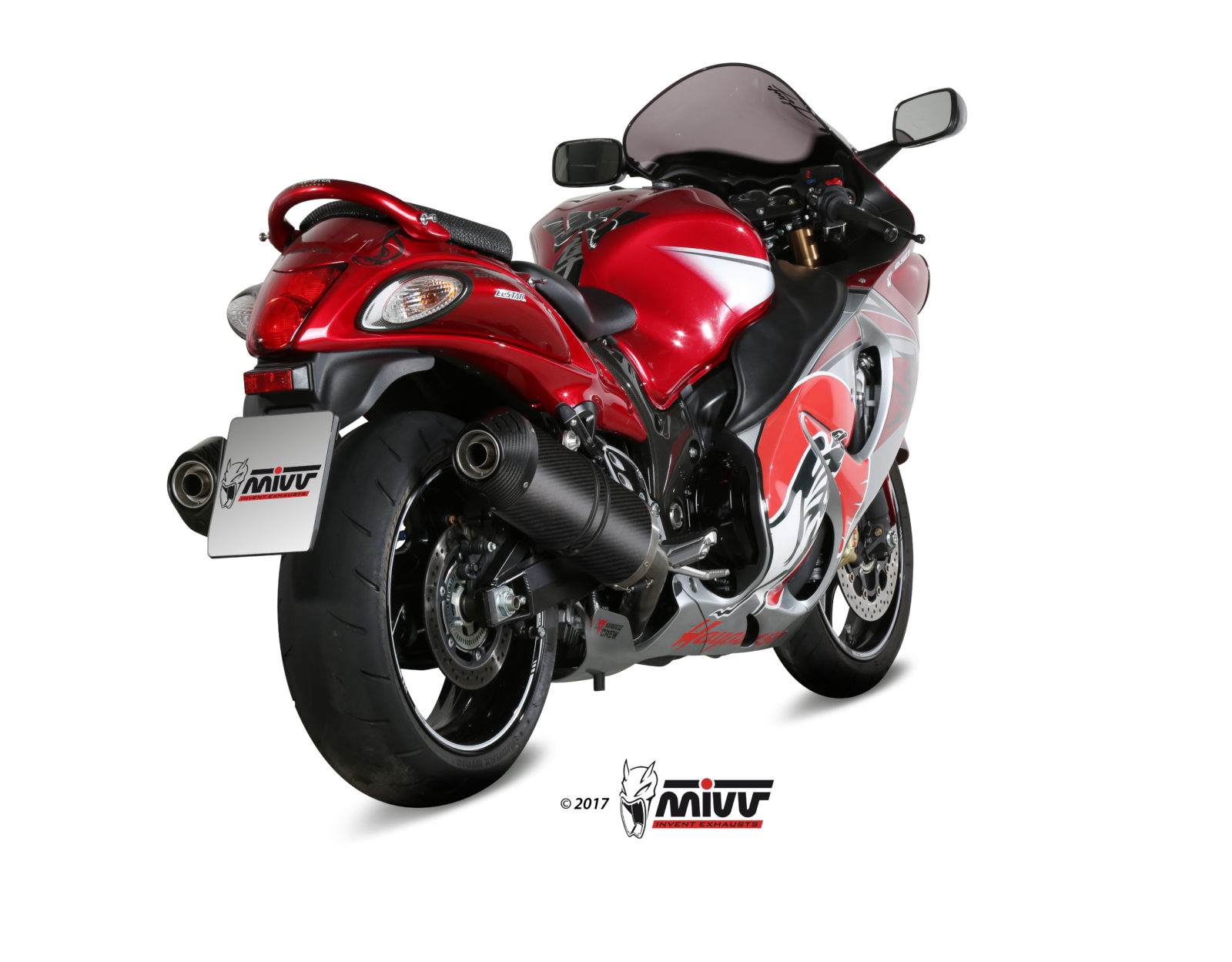 MIVV Oval 2 Slip On uitlaat Suzuki GSX1300R Hayabusa / ABS (2008-2018) BI-1089436001 1