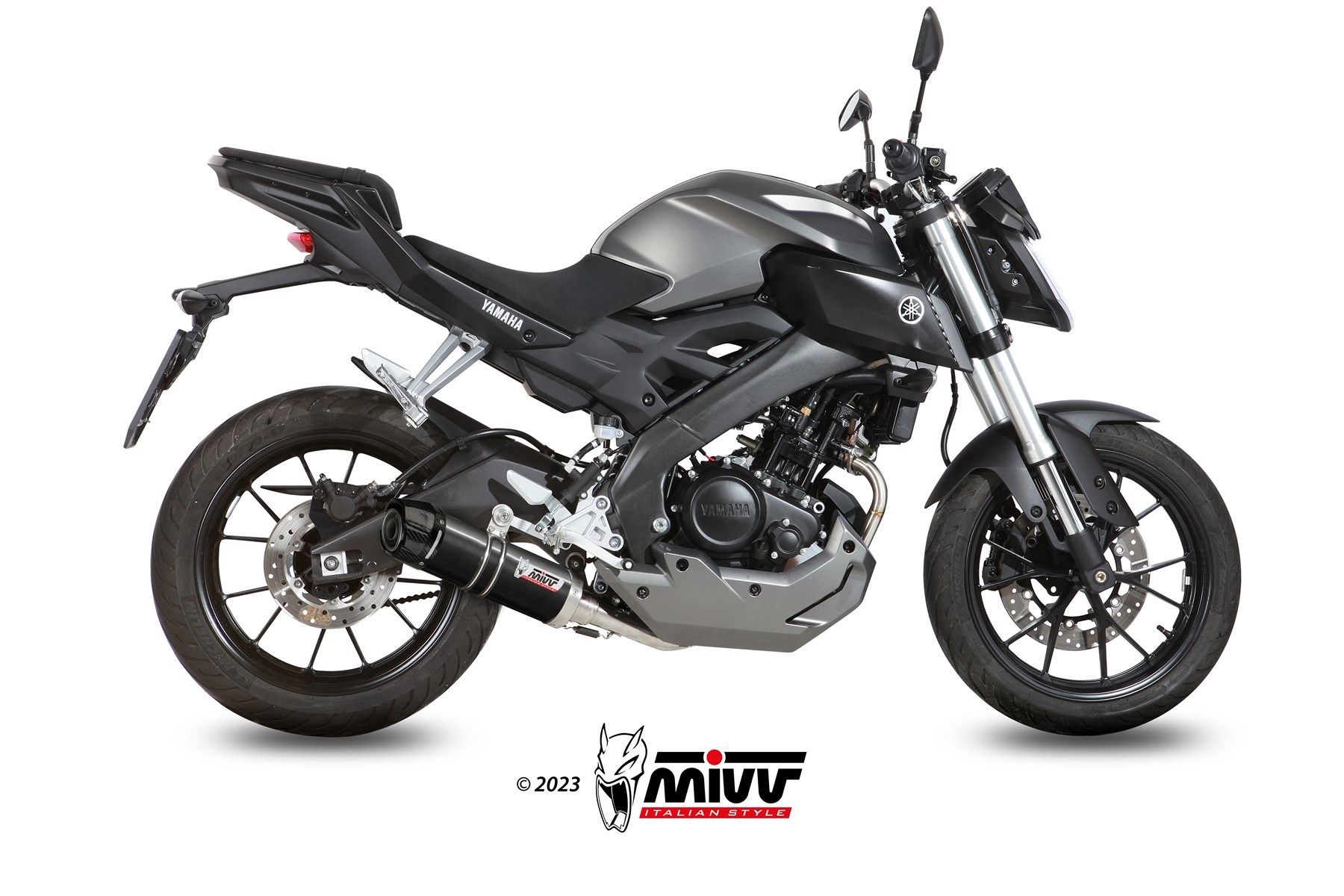 MIVV GP compleet uitlaatsysteem Yamaha MT125 / YZF-R125 (2014-2019) BI-1088221001 1