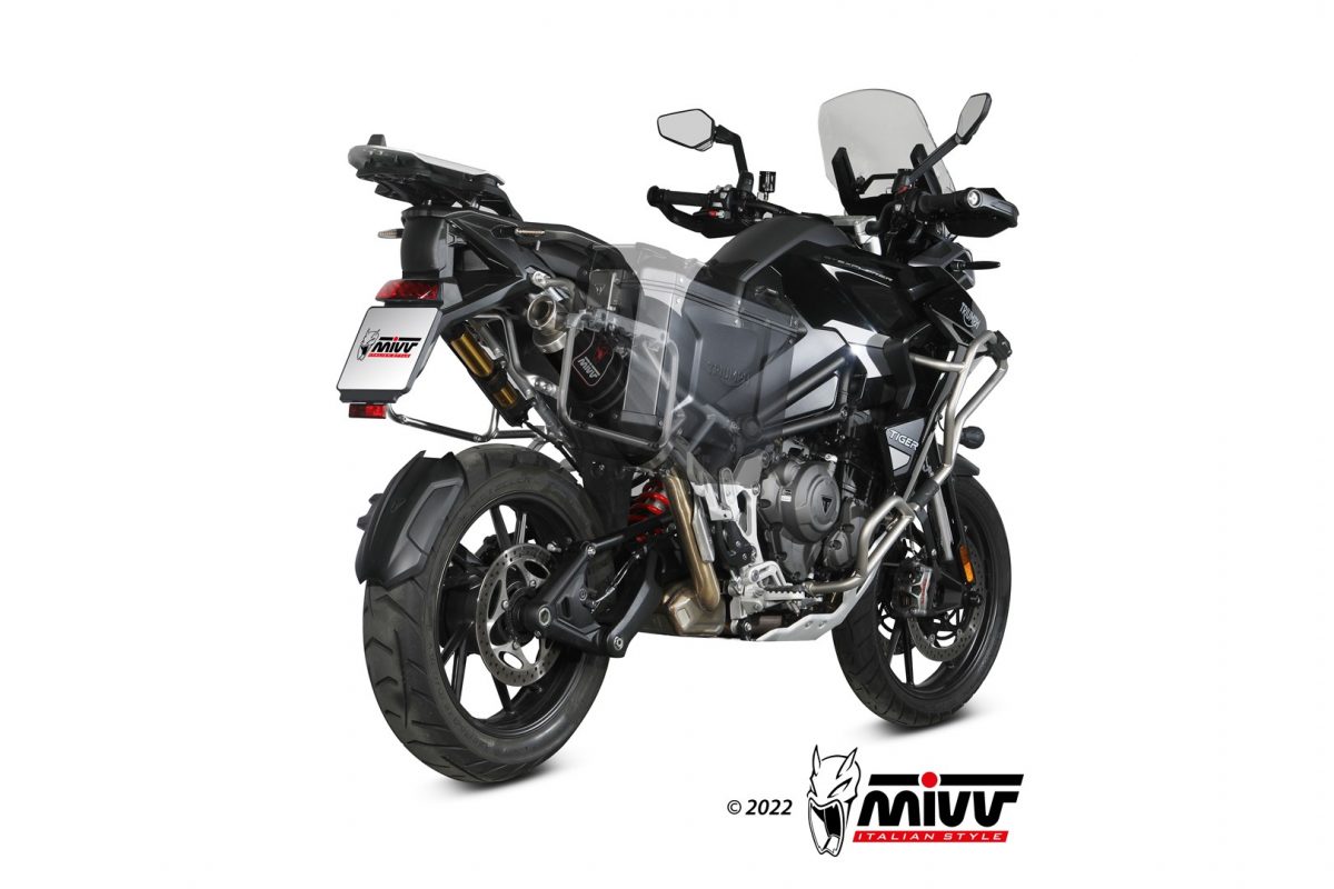MIVV Dakar Slip On uitlaat Triumph Tiger 1200 Rally / GT / Alpine / Desert / Pro / Explorer (2022-) BI-1120491001 2