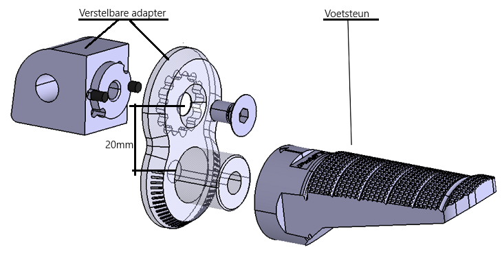 Puig 9963N voetsteunen adapterset passagier 9936N voor Suzuki DL250 V