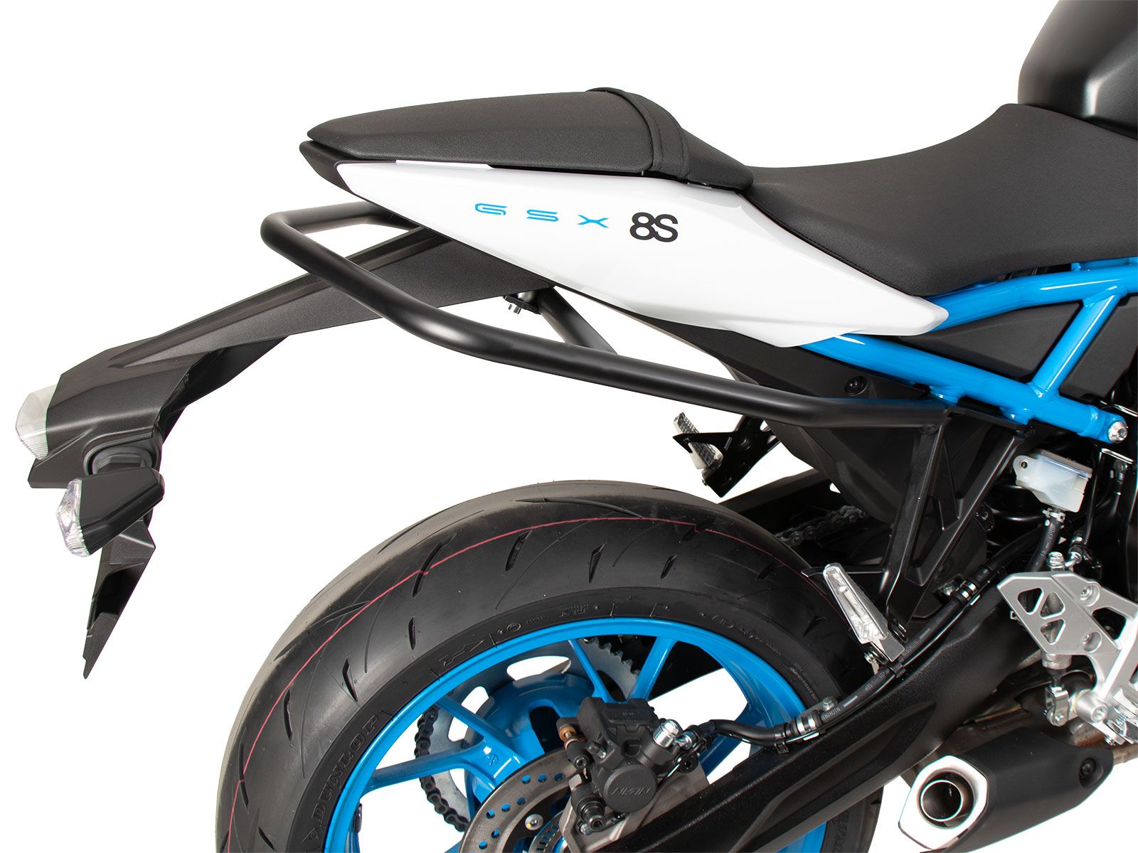 Hepco en Becker rijschool valbeugel Suzuki GSX-8S achterzijde