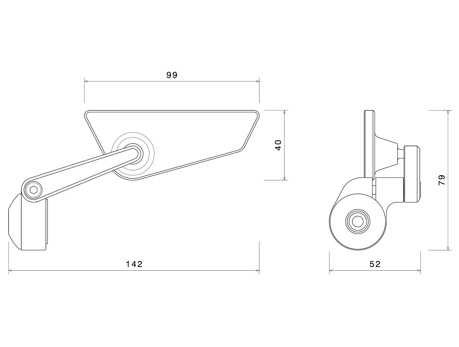 Rizoma bar end spiegel Cut-Edge