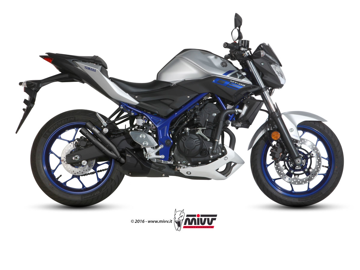 MIVV Double Gun Slip On uitlaat Yamaha MT03 (2016-) BI-1125728001 1