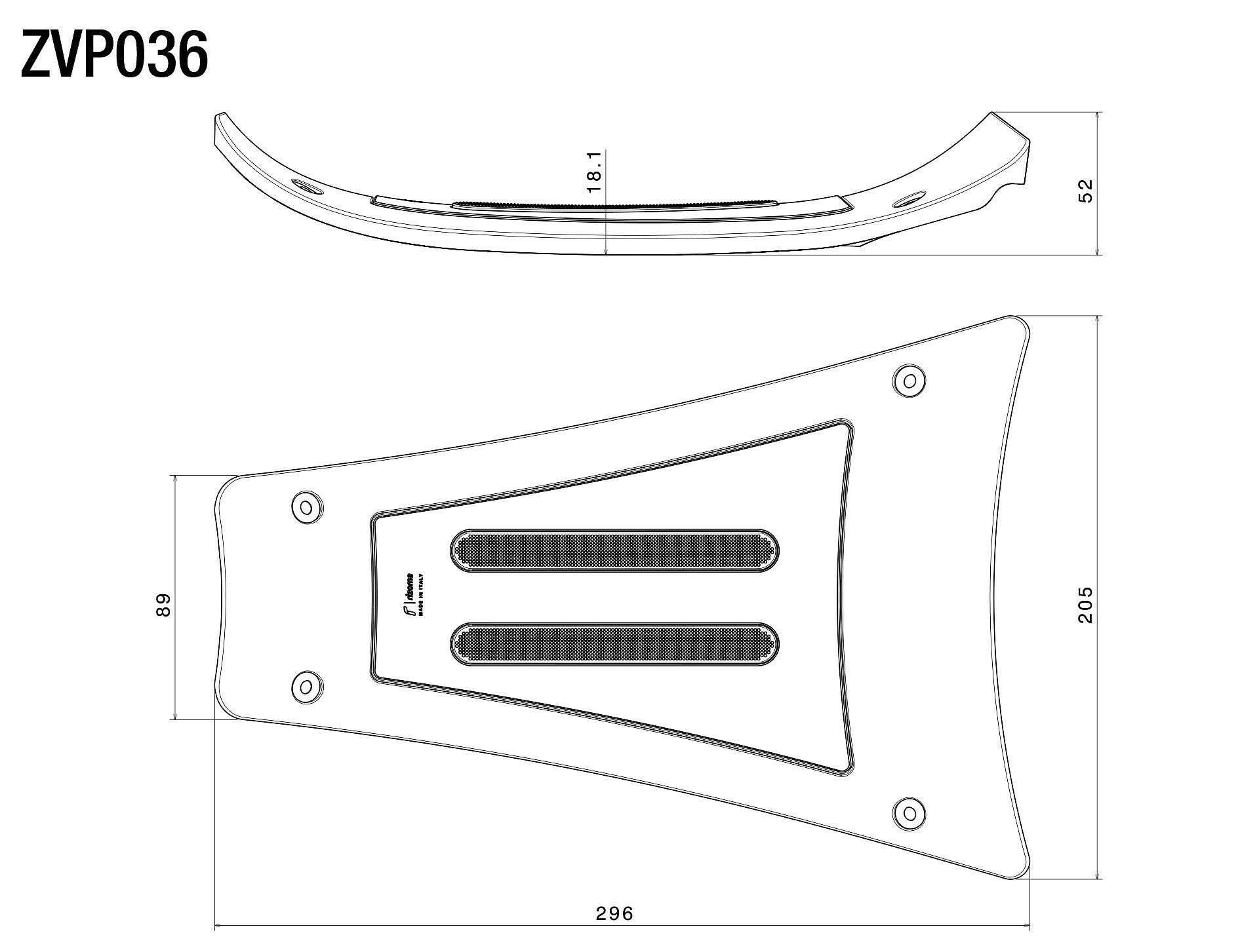 Rizoma foot board tunnel cover Vespa GTS