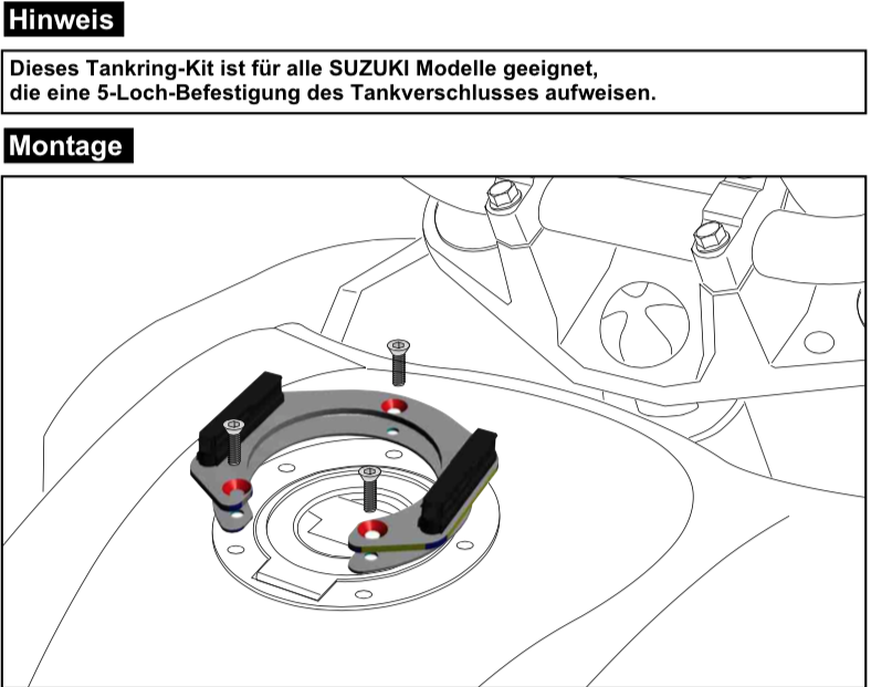 Hepco en Becker bevestiging Tanktas Suzuki DL 650 V-Strom vanaf 2017