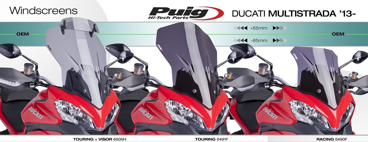 Puig windscherm Ducati Multistrada 1200 / S 2013-2014 met opzetruit 