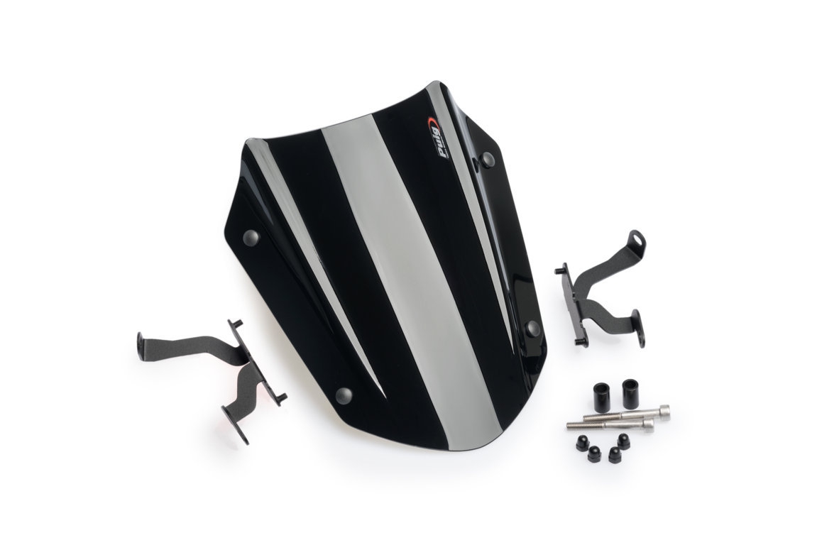 Puig 3773N Windschutzscheibe – New Generation, Verstellbar, Schwarz, Für Motorräder