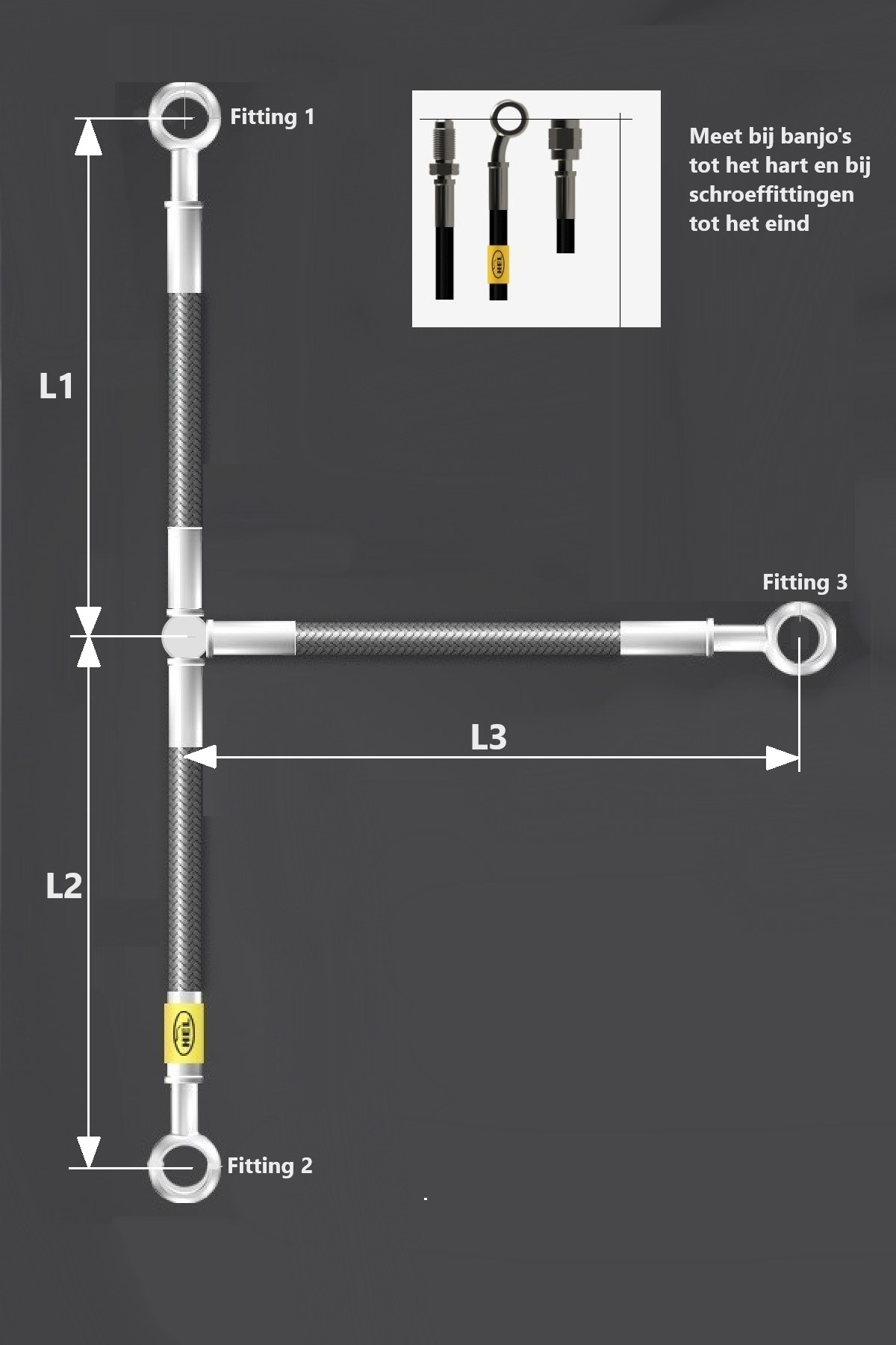 T-stuk met HEL remleidingen op maat