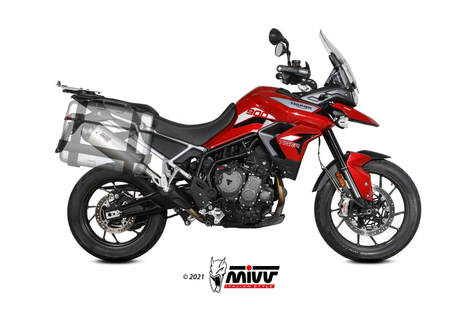 MIVV Oval Slip On uitlaat Triumph Tiger 900 GT / Rally / Pro (2020-2023) BI-1106743002 1