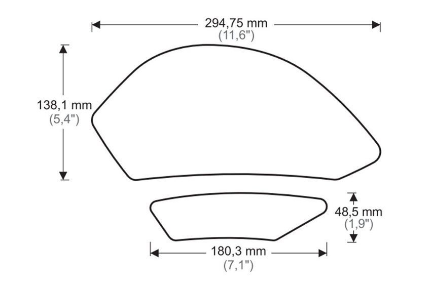 Puig tank Grip Pads Kawasaki Ninja 650 / ZX-6R / 636 / ABS vanaf 2009