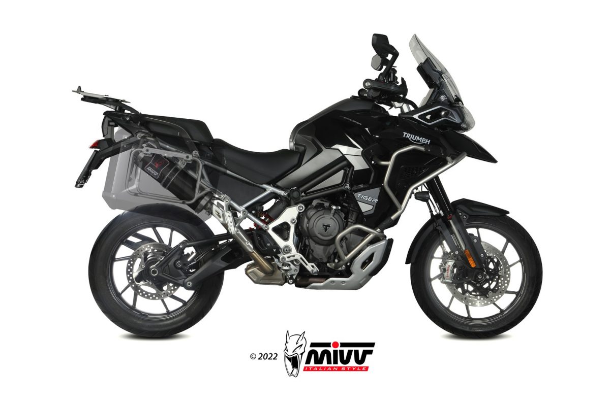 MIVV Dakar Slip On uitlaat Triumph Tiger 1200 Rally / GT / Alpine / Desert / Pro / Explorer (2022-) BI-1120491001 1